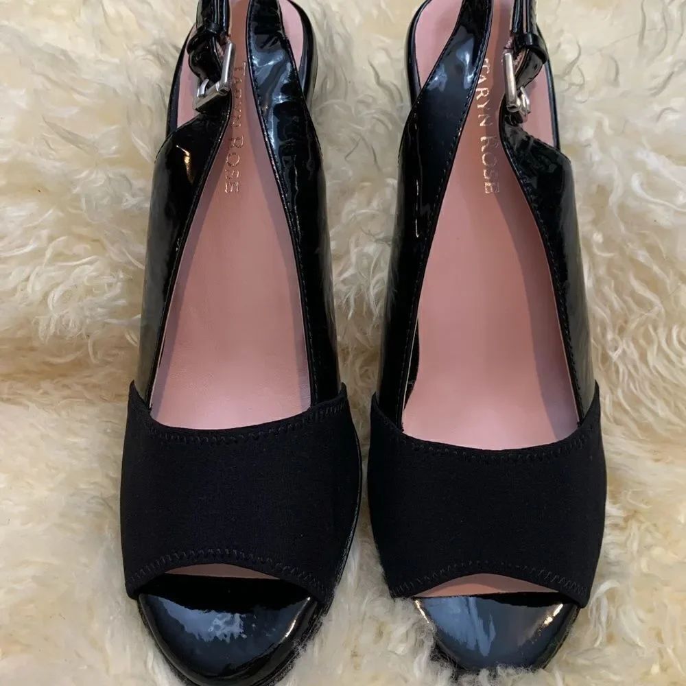 Taryn Rose Fortula patent leather sling back heels